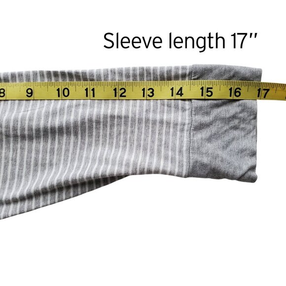 James Perse Striped 3/4 Sleeve Top Gray + White stripes Ragland Cut Size 2 (M) - Picture 10 of 16